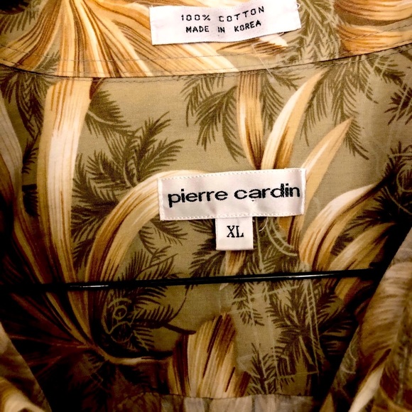Pierre Cardin XL Floral Camp Shirt Cotton - Picture 4 of 4